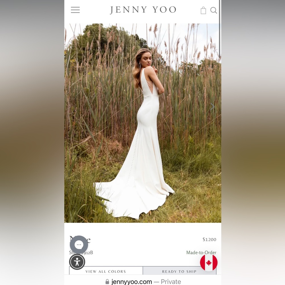 Jenny Yoo designer wedding dress size 4 w/ bustle customization and cups inserts